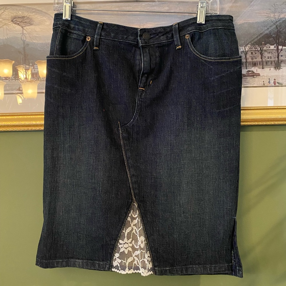 Midi denim skirt